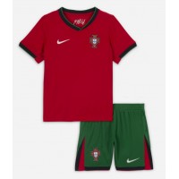 Camisa de Futebol Portugal Equipamento Principal Infantil Europeu 2024 Manga Curta (+ Calças curtas)